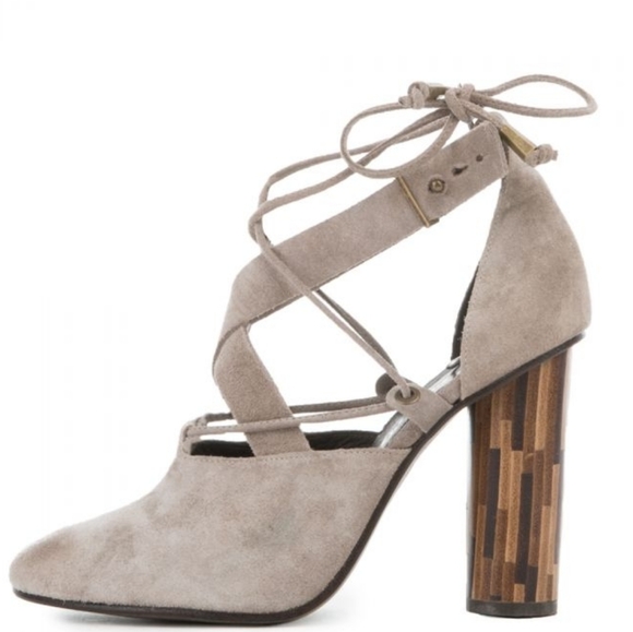 Free People Nouvella Wrap Taupe Heels Taupe Size 8.5 EU 39 - Picture 1 of 9